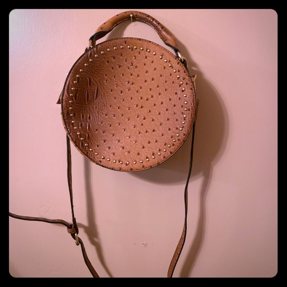 Brown Leather Round Purse